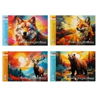 Альбом для рисования Hatber &laquo;Дикий мир России&raquo; А4, 40 листов, на гребне, обложка из мелованного картона, тиснение, отрывные страницы, плотность л�...