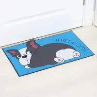 Коврик влаговпитывающий придверный &laquo;Доляна. Бульдог&raquo;, без окантовки, 38&times;57 см, синий