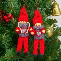 Елочная игрушка &laquo;Куколка в вязаном костюмчике&raquo;, МИКС