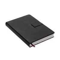 Ежедневник недатированный формат А5, с хлястиком, 128л, линия, пвх, Черный Ежедневник недатированный формат А5, с хлястиком, 128л, линия, пвх, Черный