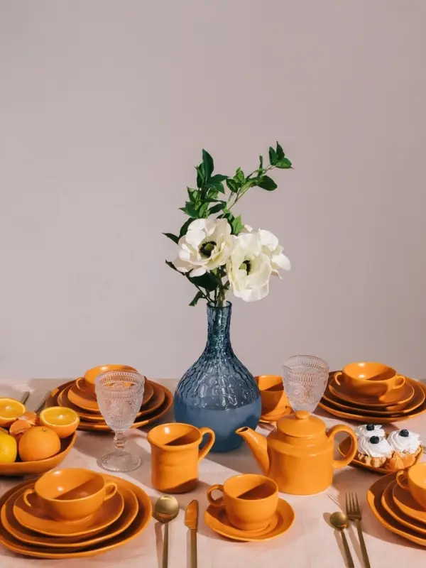 Бульонница с блюдцем Magistro Potter, 255 мл, фарфор, оранжевая