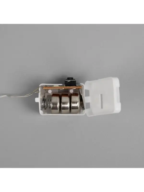Гирлянда &laquo;Нить&raquo; 2 м роса, IP20, серебристая нить, 20 LED, 3 режима, батарейки AG13&times;3 (в комплекте), свечение белое