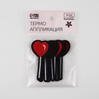 Термоаппликация «Сердце», 7×3 см, красная