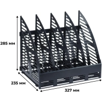 Лоток вертикальный Attache 320мм, 4 отделения сборный черный 2С69