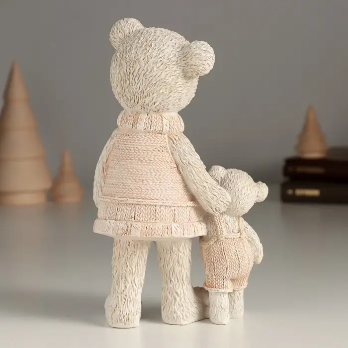 Фигурка полистоун &laquo;Мишка с малышом в розовых свитерах&raquo;, 9&times;7&times;16 см