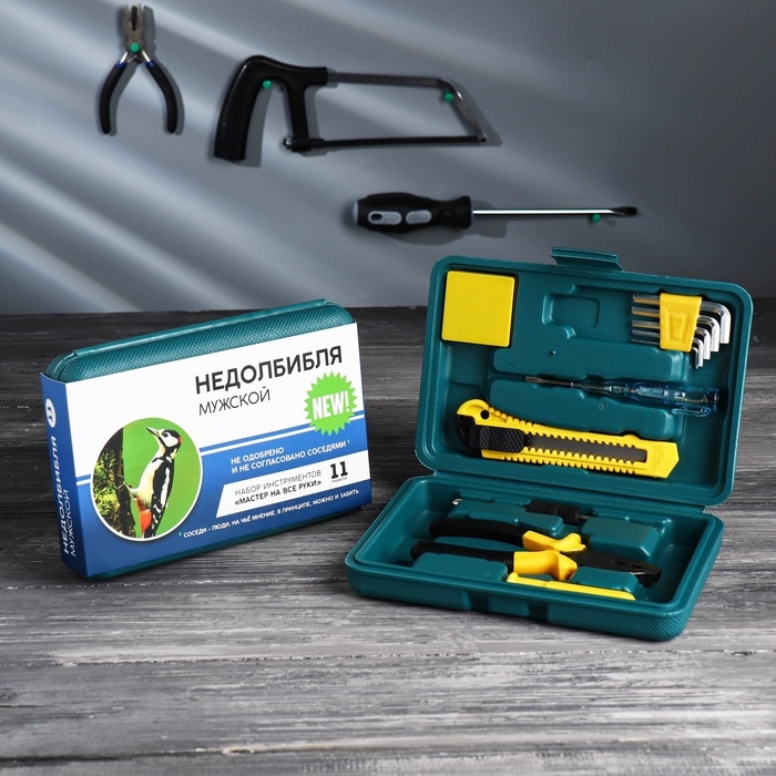 Подарочный набор инструментов в кейсе «Мастер на все руки», 11 предметов