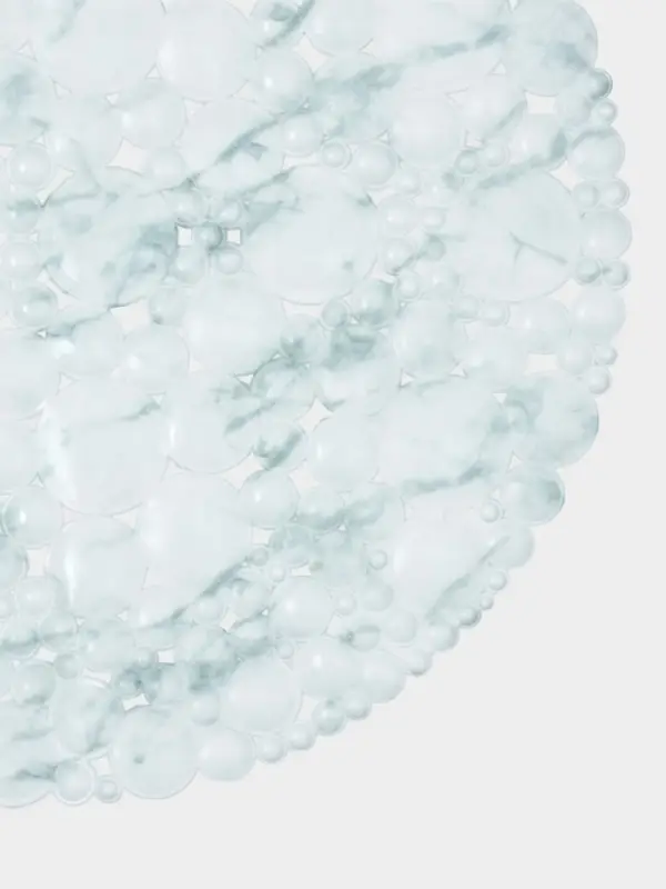 Коврик для ванной на присосках Доляна &laquo;Мрамор&raquo;, 65&times;32 см, белый