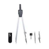 Готовальня Calligrata, 5 предметов (циркуль 145 мм, грифель, рейсфедер, точилка, центрик), в пластиковом пенале