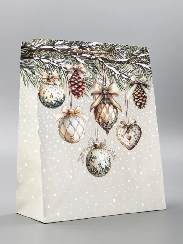 Пакет подарочный новогодний ламинированный, «Игрушки Новогодние» , 26×12×32 см Пакет подарочный новогодний ламинированный, «Игрушки Новогодние» , 26×12×32 см