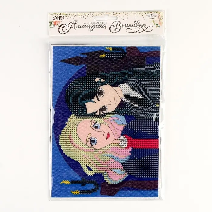 Алмазная мозаика с частичным заполнением на холсте &laquo;Подружки&raquo;, 15&times;21 см