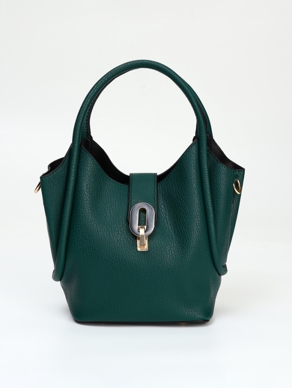 Сумка женская тоут на молнии, цвет тёмно-зелёный