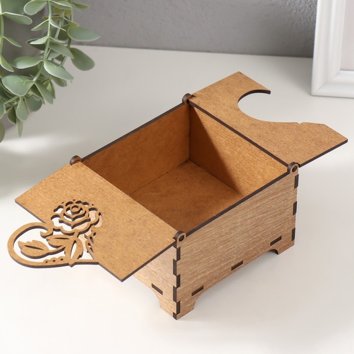 Шкатулка комбинированная  Шкатулка комбинированная "Цветок в сердце" 10,5х10х7 см