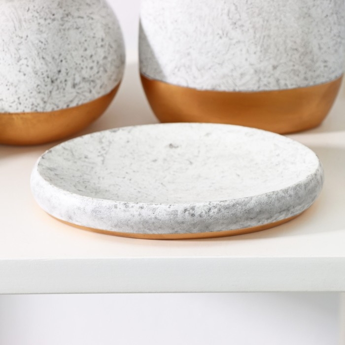 Набор аксессуаров для ванной комнаты «Мрамор», 3 предмета (дозатор 550 мл, мыльница, стакан) Набор аксессуаров для ванной комнаты «Мрамор», 3 предмета (дозатор 550 мл, мыльница, стакан)