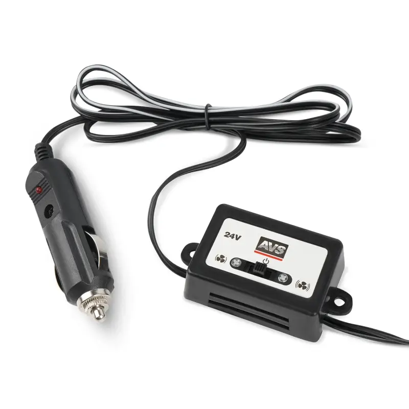 Вентилятор автомобильный AVS 8048C 24В 8" (корпус: металл, переключатель, цвет: серебристый)