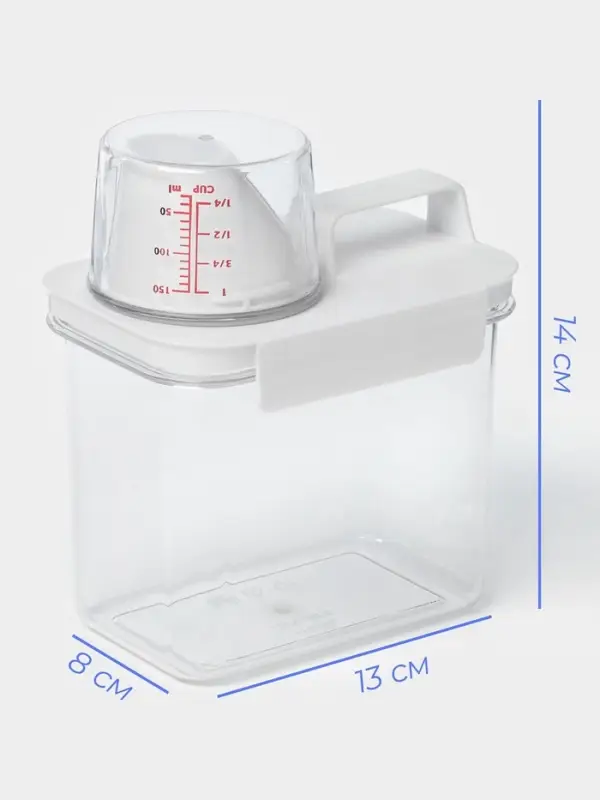 Контейнер для стирального порошка и кондиционера, с мерным стаканом, 1100 мл