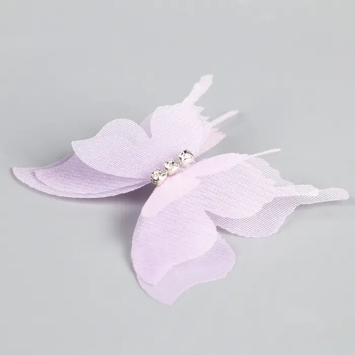 Декор для творчества &laquo;Бабочка&raquo;, трёхслойный, набор 12 шт., размер 1 шт. &mdash; 5&times;4.5 см, цвет сиреневый