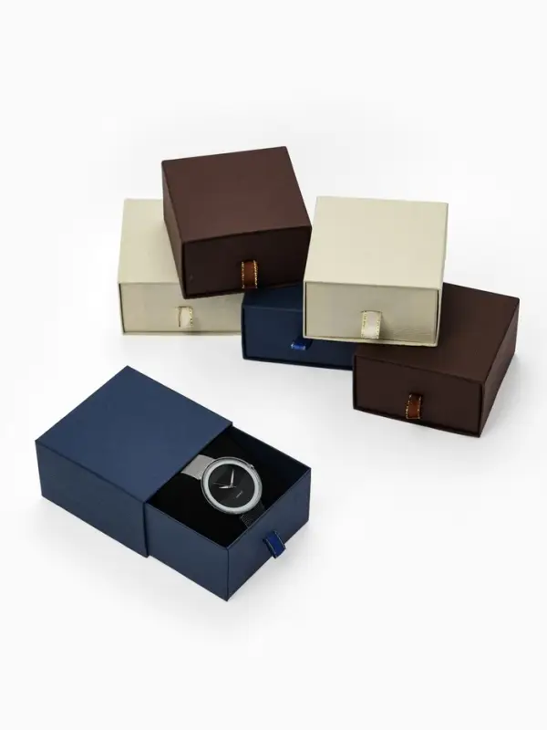 Набор подарочных коробочек 6 шт. под браслет/часы Дерево", 9&times;9, выдвижная,МИКС (5050521)