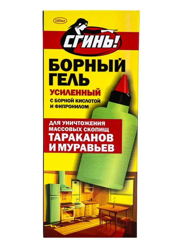 Средство от тараканов Дохлокс &laquo;Сгинь&raquo; №76, гель, борный, усиленный, флакон, 100 мл