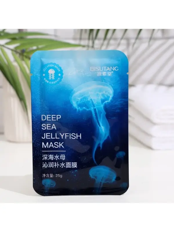 Маска тканевая увлажняющая для лица с экстрактом медузы, антисептическое действие Маска тканевая увлажняющая для лица с экстрактом медузы, антисептическое действие