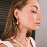 Серьги с жемчугом &laquo;Грейс&raquo;, пухлая капля, белые в золоте