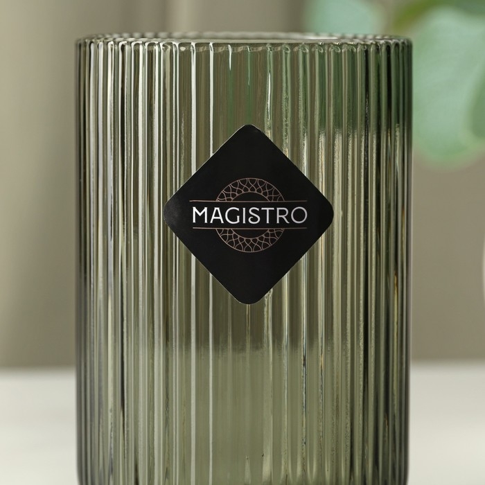 Стакан стеклянный Magistro «Грани», 400 мл, 8×13 см, цвет графит