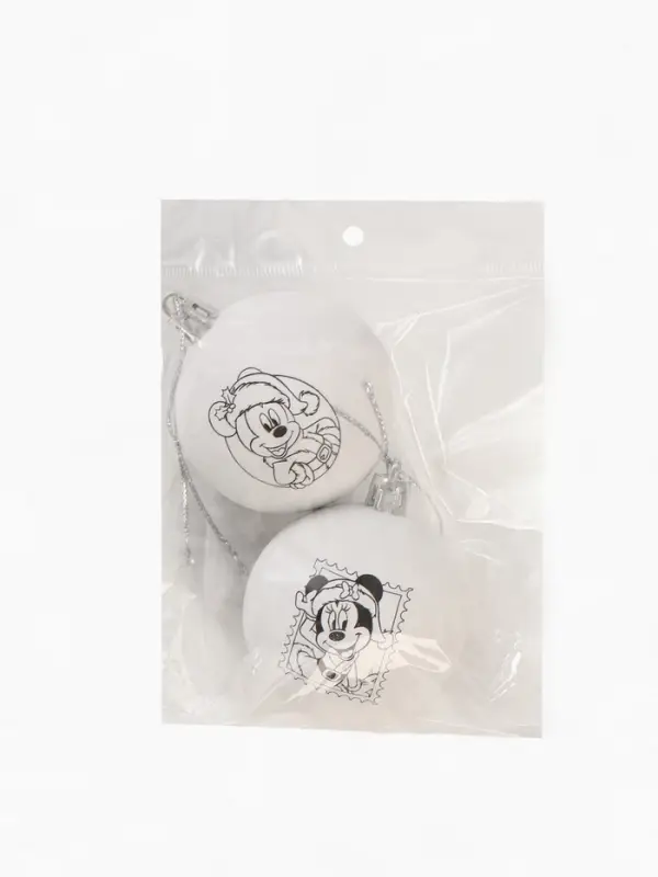 Ёлочные шары под раскраску &laquo;Микки Маус&raquo;, 2 шт., d=5.5 см, набор для творчества