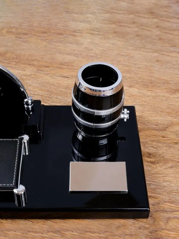 Набор настольный, органайзер 4 в 1 с визитницей и часами, 34&times;17&times;13 см