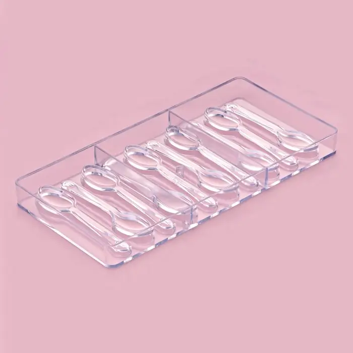 Форма для шоколада KONFINETTA &laquo;Ложки&raquo;, 27.5&times;13.5 см, 10 ячеек 11.5&times;2.7 см, пластик, прозрачная