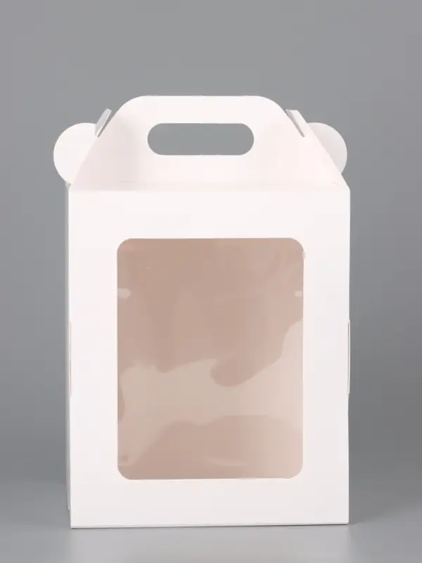 Коробка подарочная пасхальная с окном, белая, 15×15×18 см