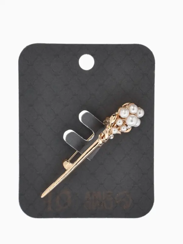 Брошь &laquo;Факел&raquo; жемчужный, цвет белый в золоте