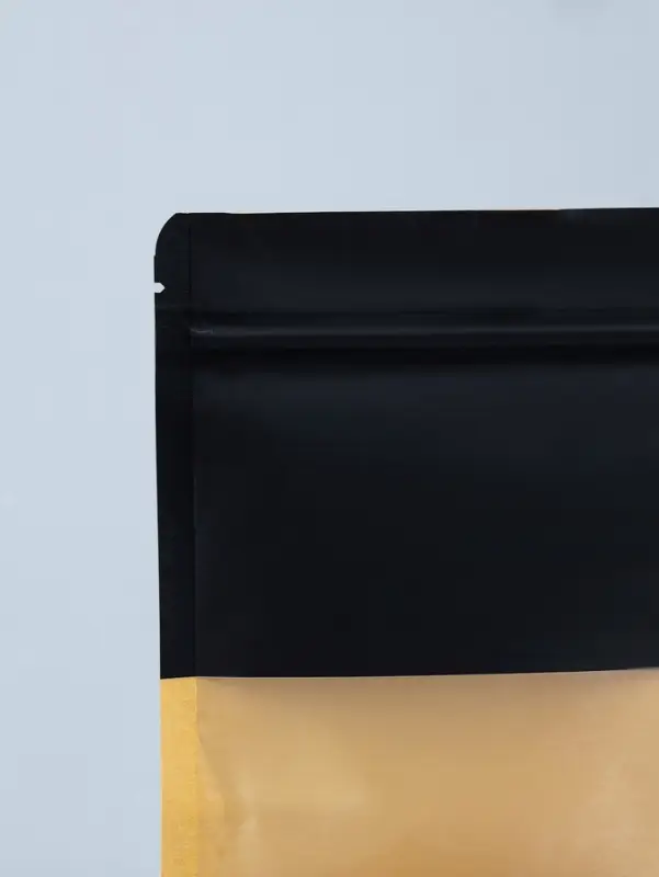 Пакет Zip-lock Крафт с прямоугольным окном, черный,12&times;20&times;4 см