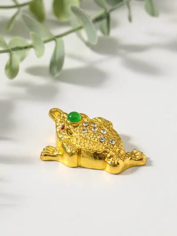 Нэцкэ металл "Денежная жаба с монетой" золото набор 6 шт 4х5,4х2 см