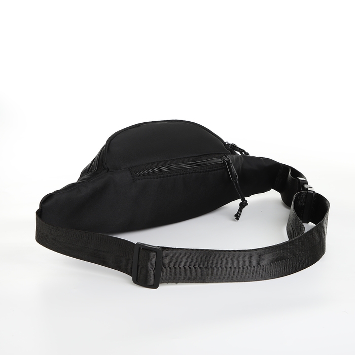 Поясная сумка на молнии, 2 кармана, цвет чёрный Поясная сумка на молнии, 2 кармана, цвет чёрный