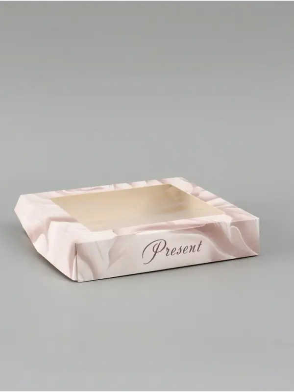 Коробка подарочная складная &laquo;Подарок&raquo;, 20&times;20&times;4 см, с окном