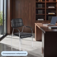 Стул BN_TQ_Стул Echair-805 VP кожзам черный, хром