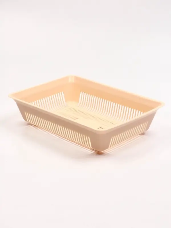 Туалет для кошек, 36&times;25&times;9 см, глубокий, с сеткой, пластик, бирюзовый, бежевый