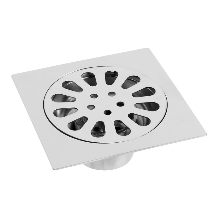 Трап ZEIN engr, 100х100 мм, вертикальный, с трубой, внеш/внутр d=40/37 мм, нержа сталь, хром Трап ZEIN engr, 100х100 мм, вертикальный, с трубой, внеш/внутр d=40/37 мм, нержа сталь, хром