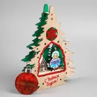 Подвеска световая &laquo;Снегурочка&raquo;, 16&times;3&times;22.5 см, 6 LED, от батареек, свечение тёплое белое