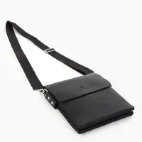 Сумка планшет муж, 19*2*23, 2 отд на молнии,  н/карм, длин рег ремень, черный