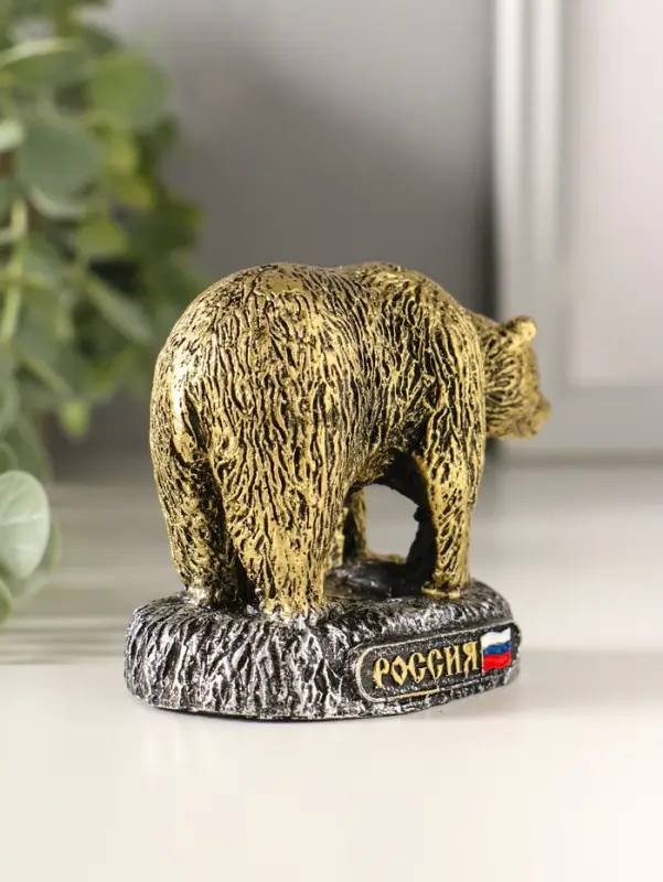 Сувенир Медведь Россия большой, 7х8,5х4,5см