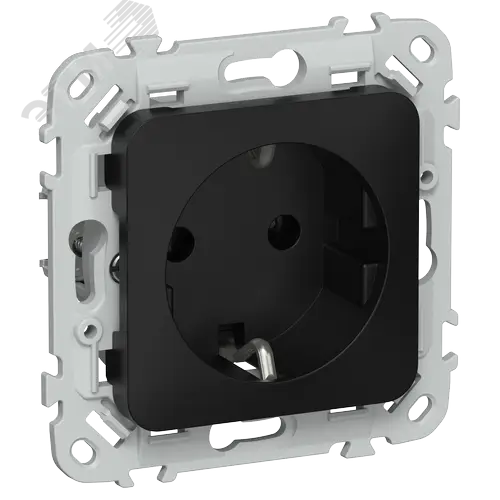 FLITE Розетка с заземлением без защитных шторок 16А РС11-0-ФлЧ черный IEK