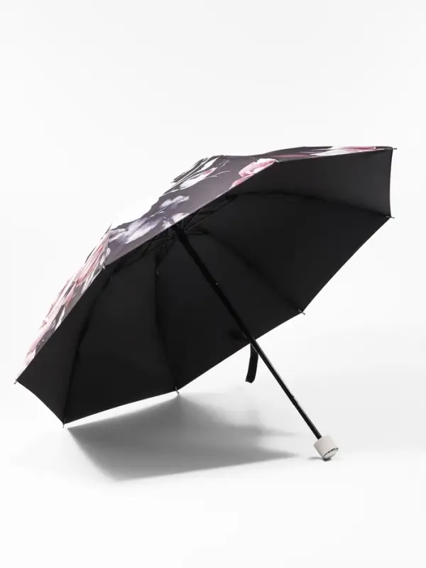 Зонт механический &laquo;Пышные цветы&raquo;, эпонж, 4 сложения, 8 спиц, R=48/55 см, d=96 см, МИКС