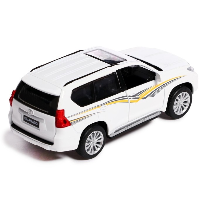 Машина металлическая Land Cruiser Prado 1:32, свет и звук, открываются двери, капот, багаж, инерция Машина металлическая Land Cruiser Prado 1:32, свет и звук, открываются двери, капот, багаж, инерция