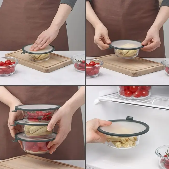 Вакуумная крышка для посуды Доляна, d=16 см, цвет зелёный Вакуумная крышка для посуды Доляна, d=16 см, цвет зелёный