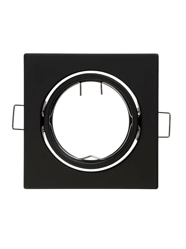 Светильник встраиваемый под лампу MR-16, поворотный, квадратный, металлический, чёрный