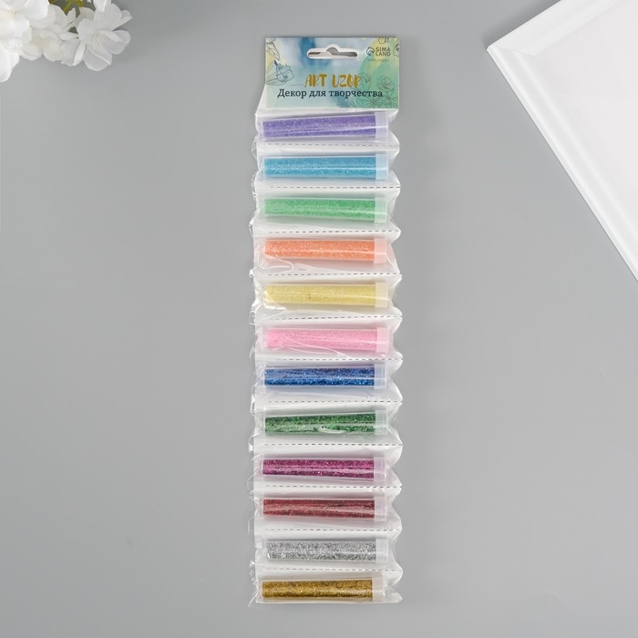 Глиттер для творчества Глиттер для творчества "Перламутр" набор 12 шт 1,4х9х36 см