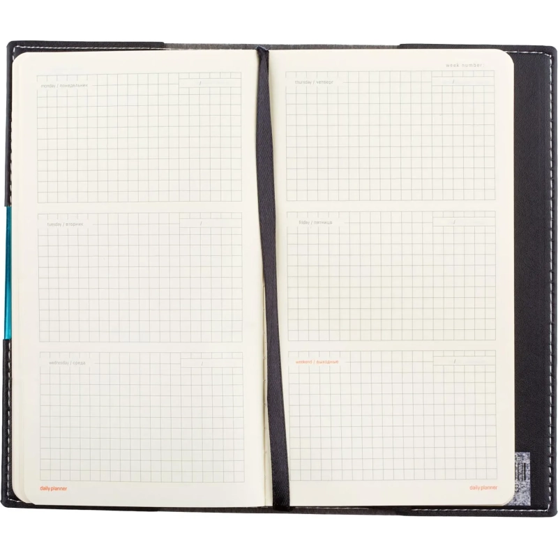 Еженедельник недатированный черный А6METROPOL 3-492/03