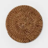 Салфетка сервировочная плетёная круглая, 15&times;15&times;0.5 см, ротанг