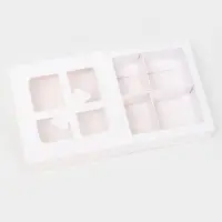 Коробка для 4 конфеты «Бантик», белый 12.5×12.5×3.5 см