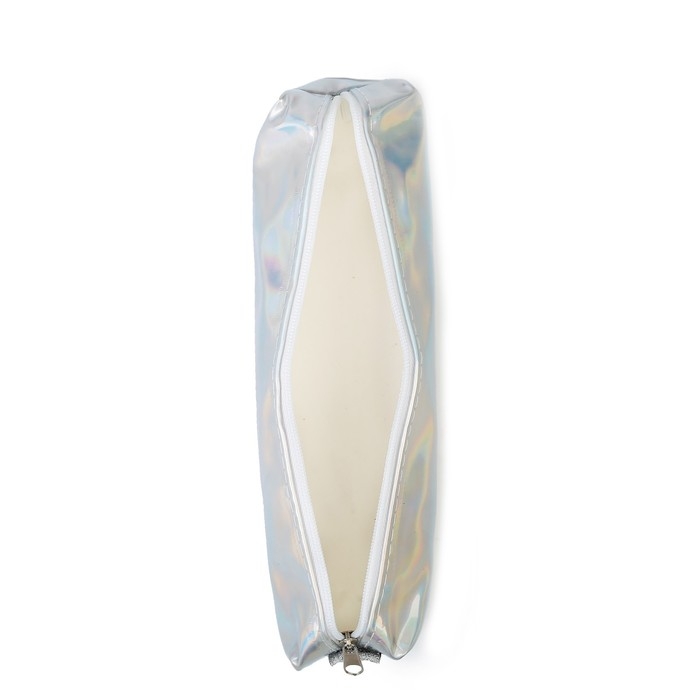 Пенал мягкий 1 отделение, 80 х 190 х 30 мм, кожзам зеркальный Пенал мягкий 1 отделение, 80 х 190 х 30 мм, кожзам зеркальный "Прикоснись к счастью" серебристый/перламутр